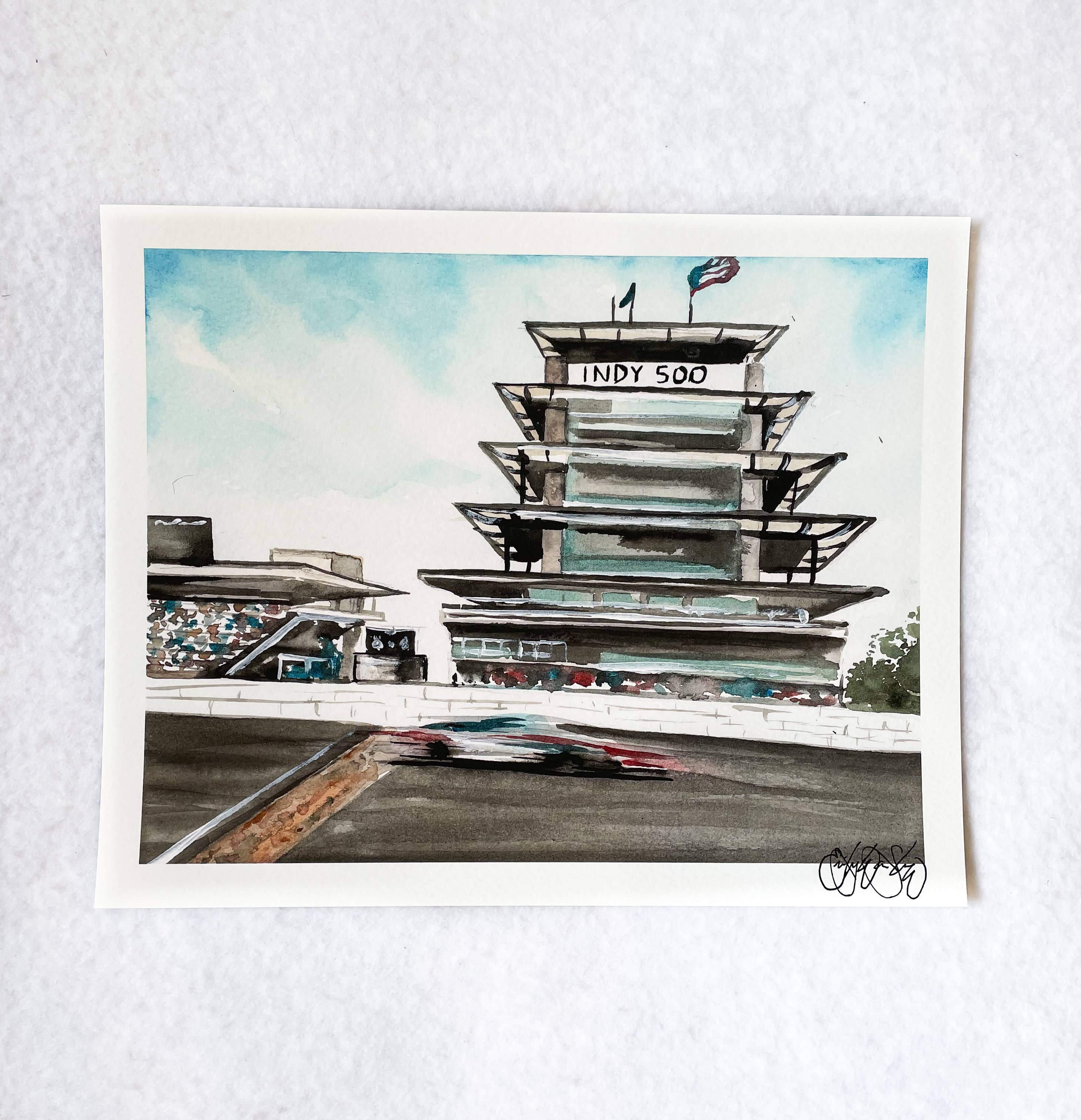 Watercolor Print of the Indianapolis Motor Speedway (INDY500