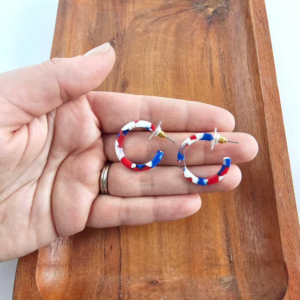 Red, White & Blue Mini Hoops