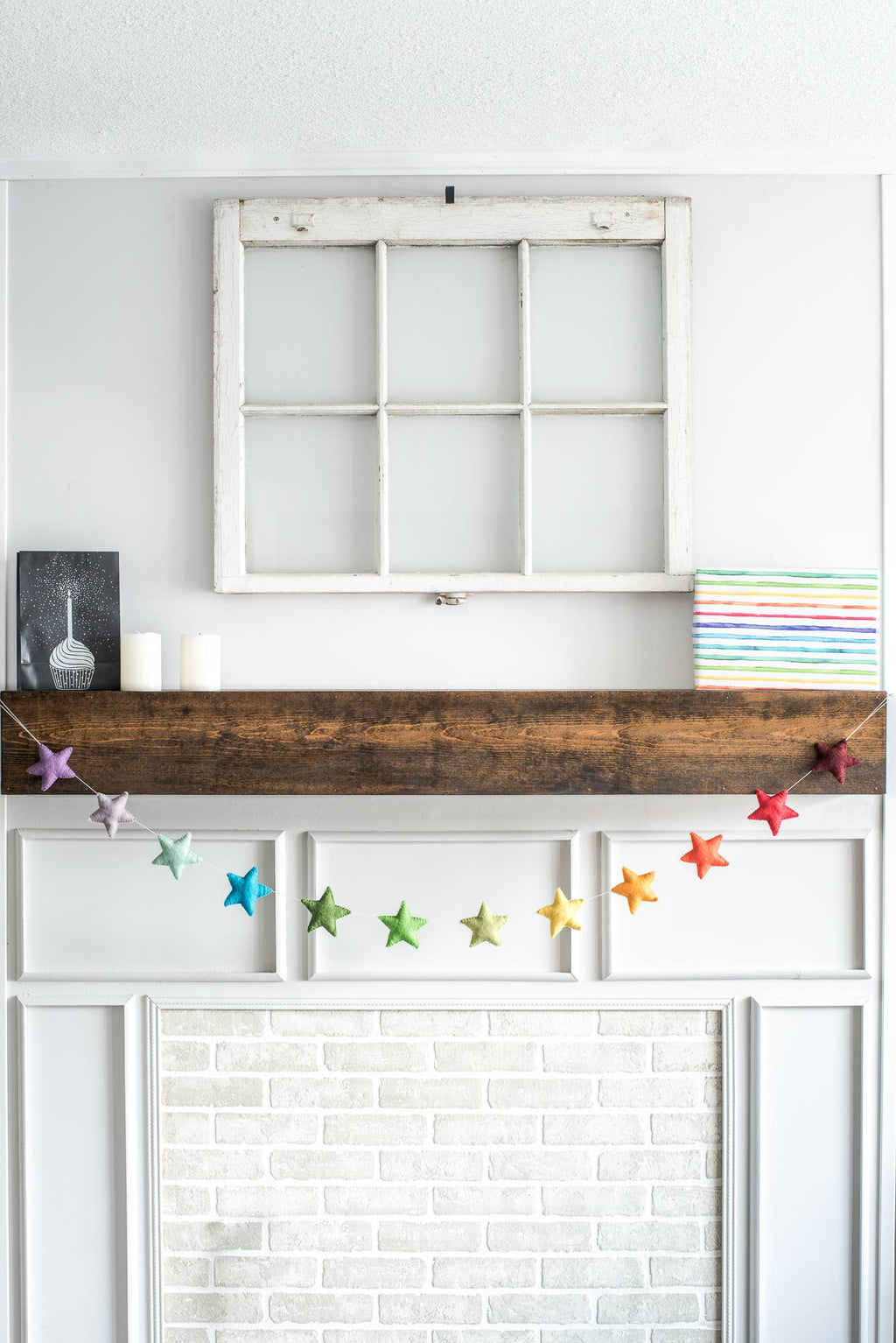 Rainbow Star Felt Garland
