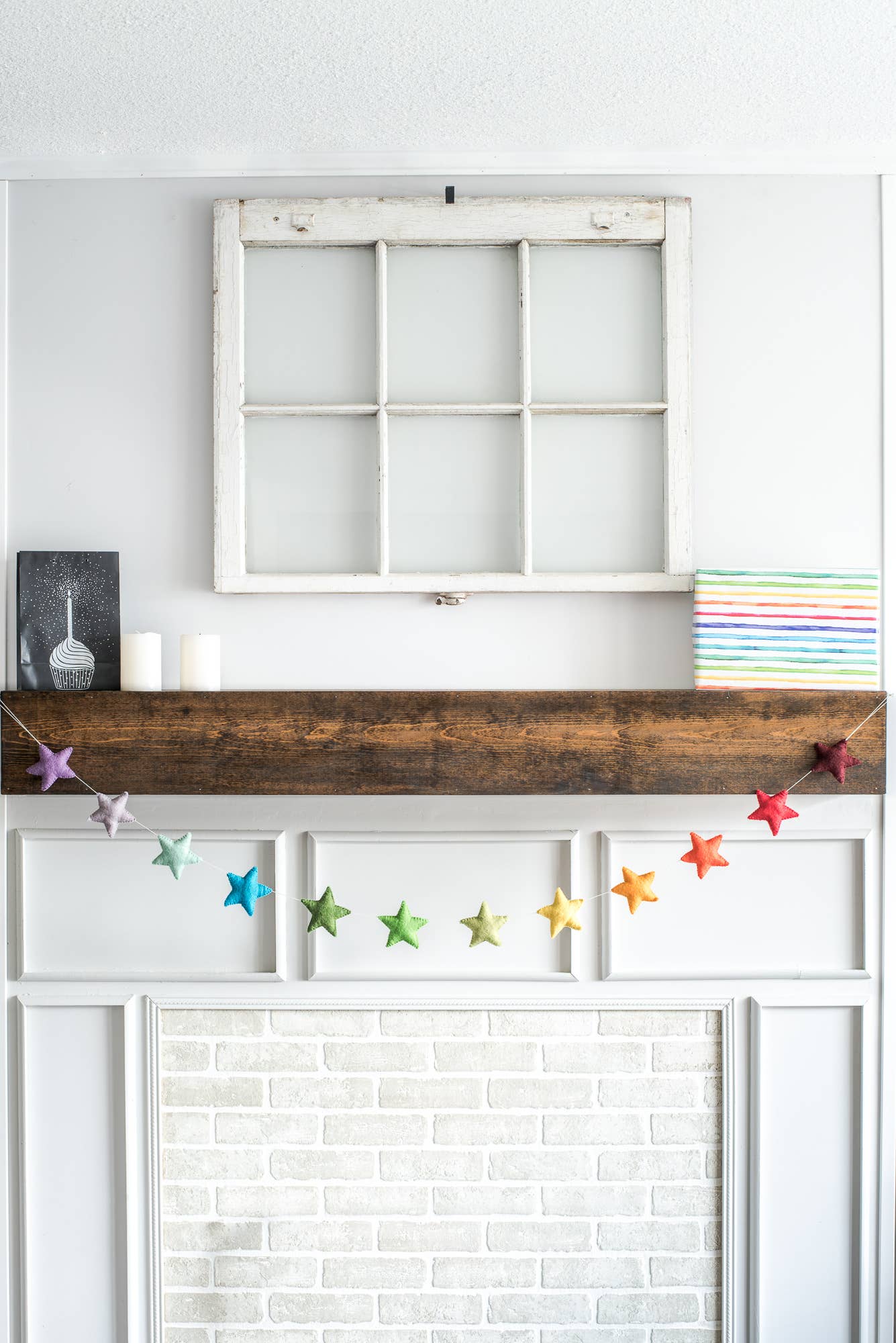 Rainbow Star Felt Garland
