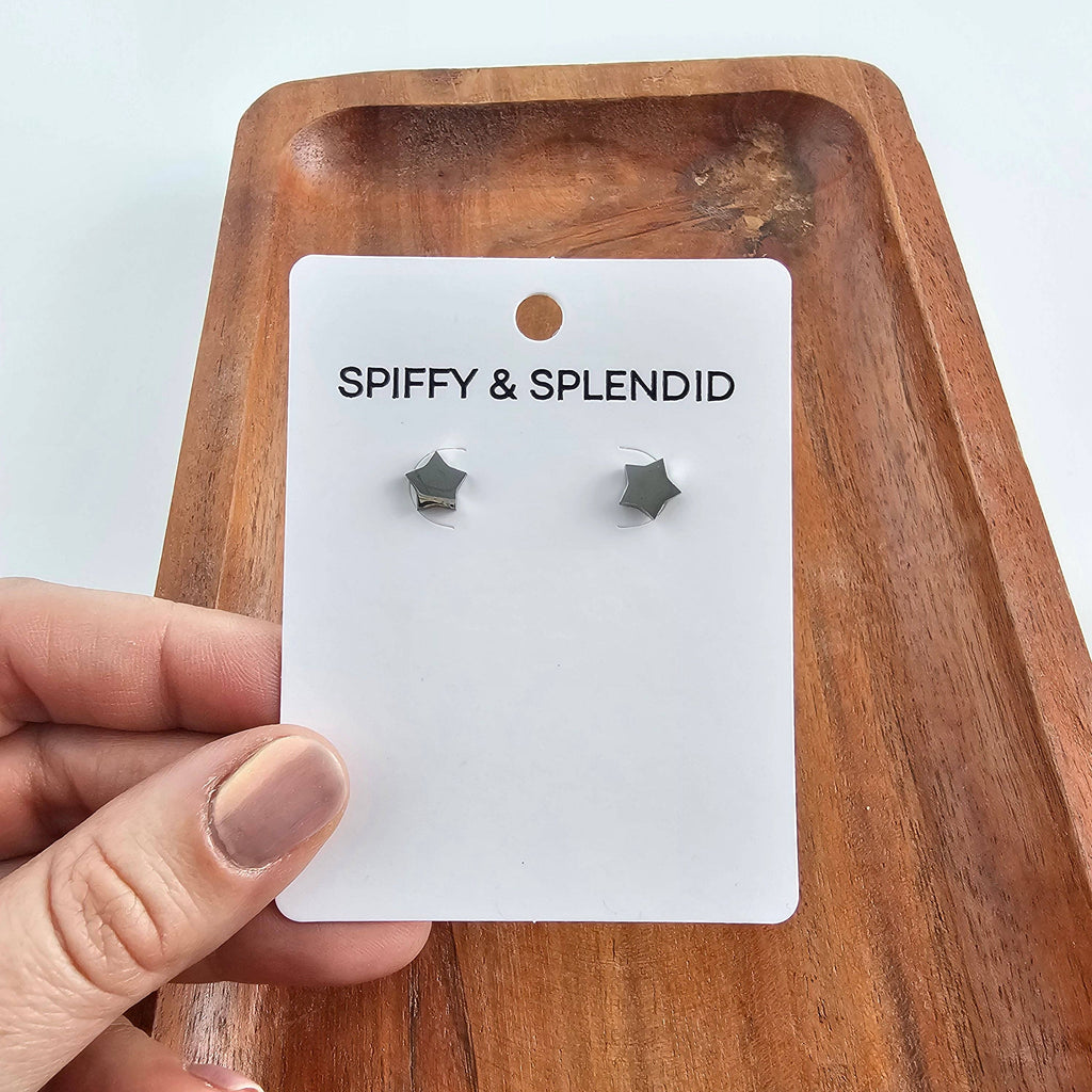 Silver Luxe Star Studs