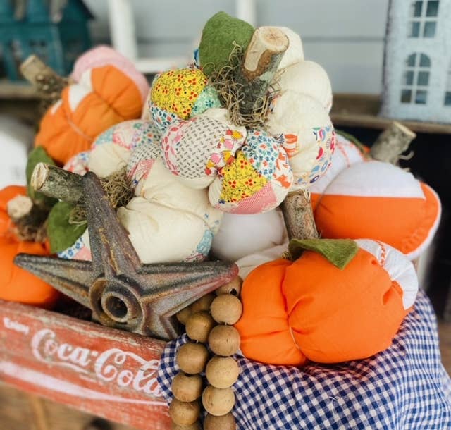 Handmade Quilted Fabric Pumpkin