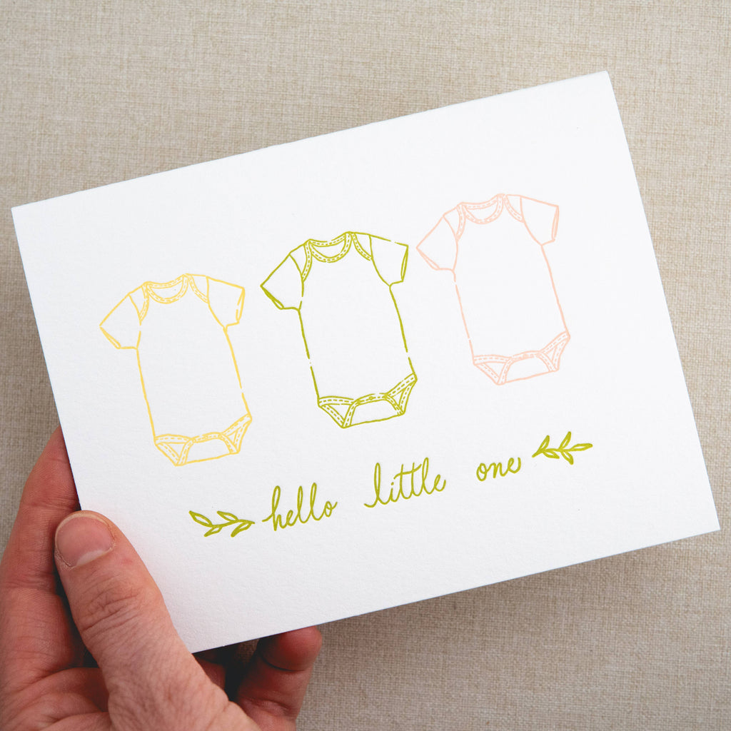 Onesie Baby Card | Letterpress Baby Card