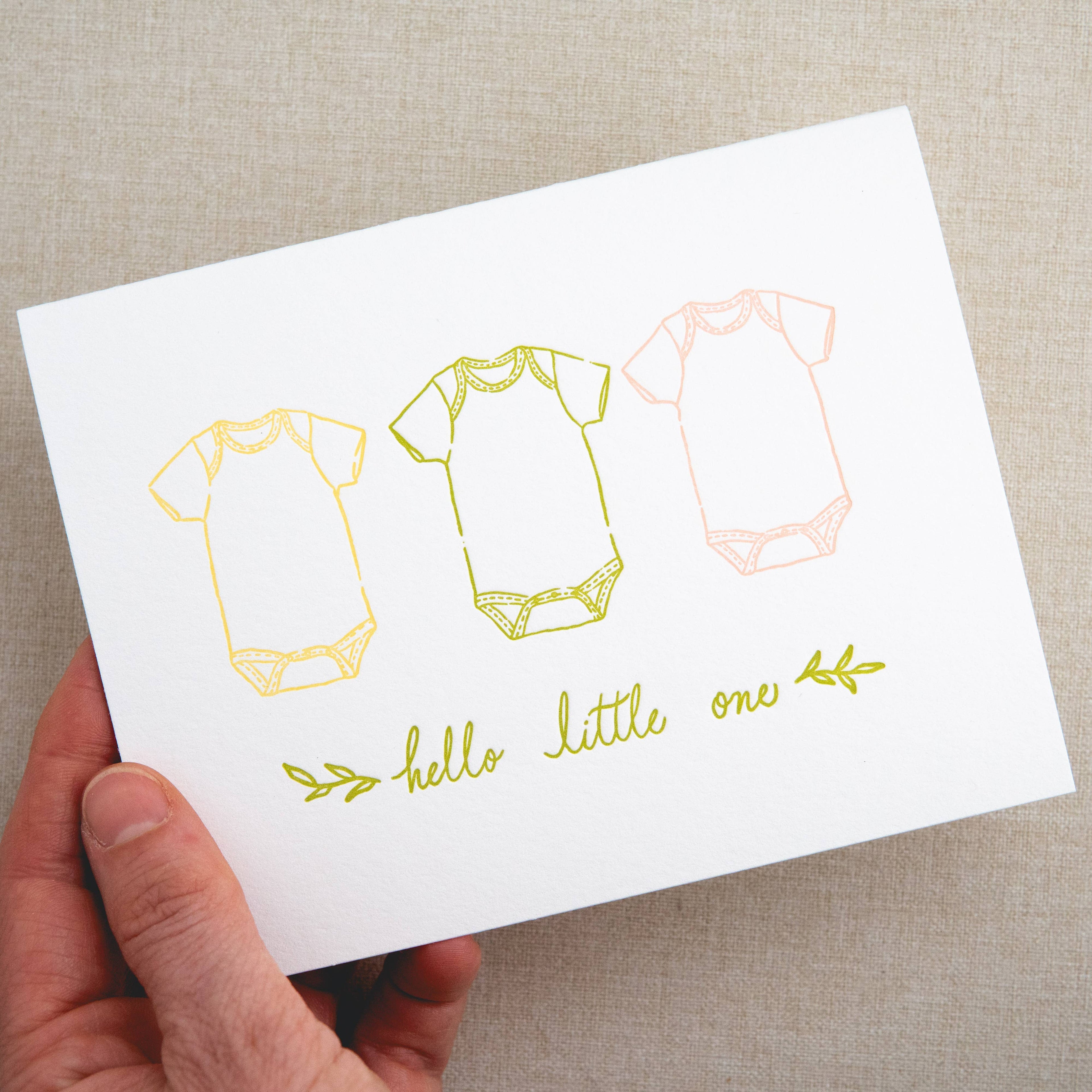 Onesie Baby Card | Letterpress Baby Card