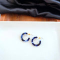 Micro Hoops - Midnight Marble // Fall, Earrings, Jewelry