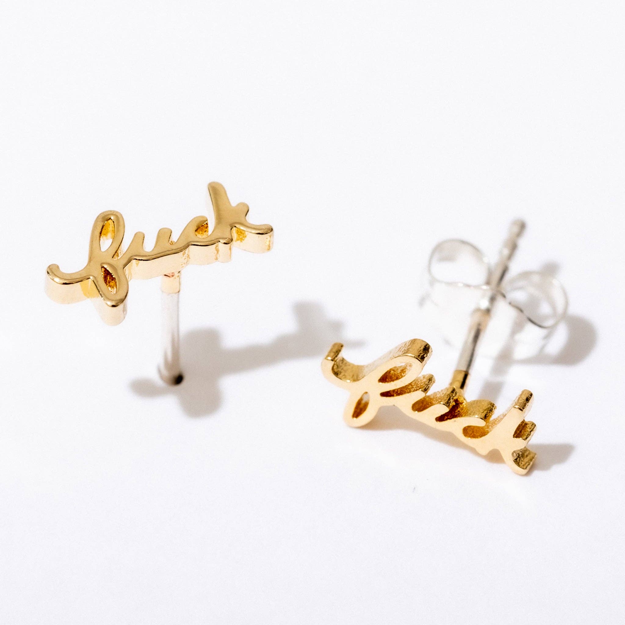 Fuck Script Stud Earring