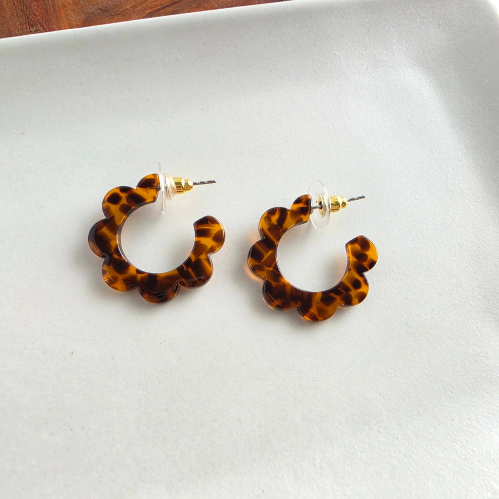 Flora Mini Hoops - Amber Dot // Fall, Earrings, Jewelry