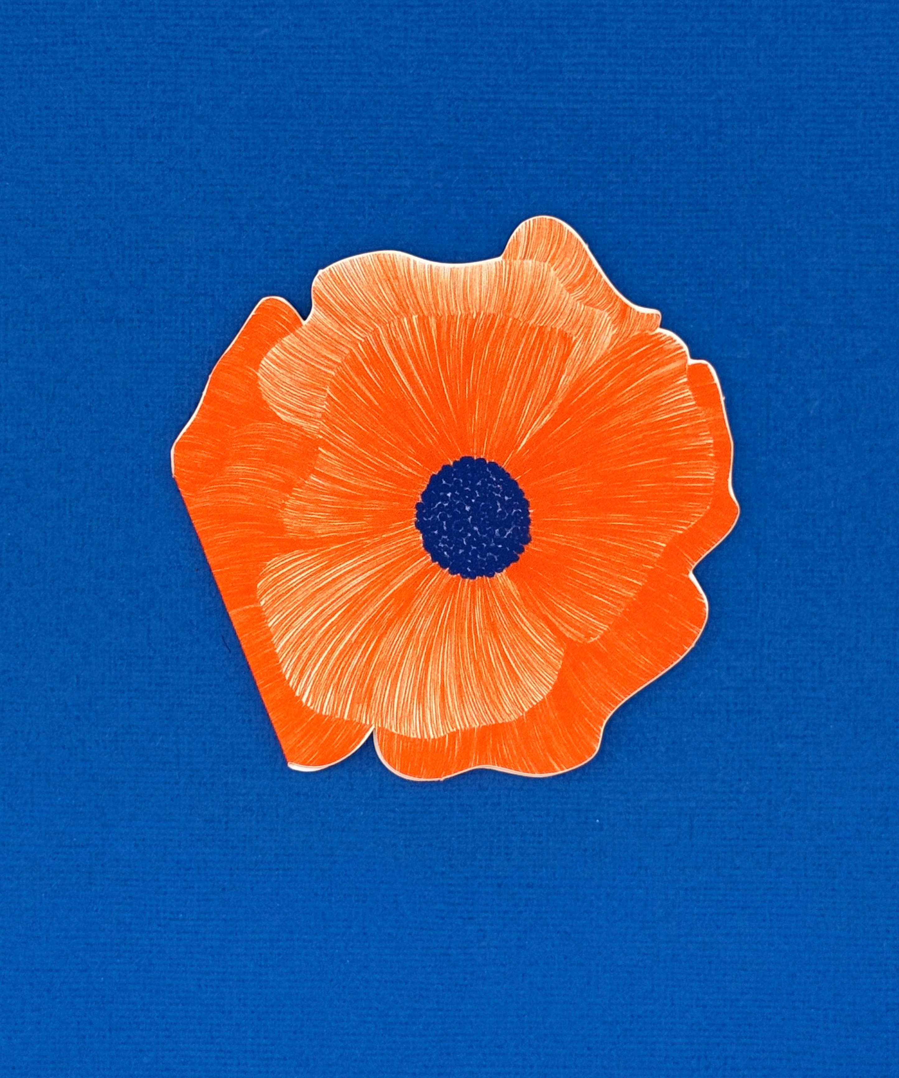 Oriental Poppy Die-Cut Greeting Card
