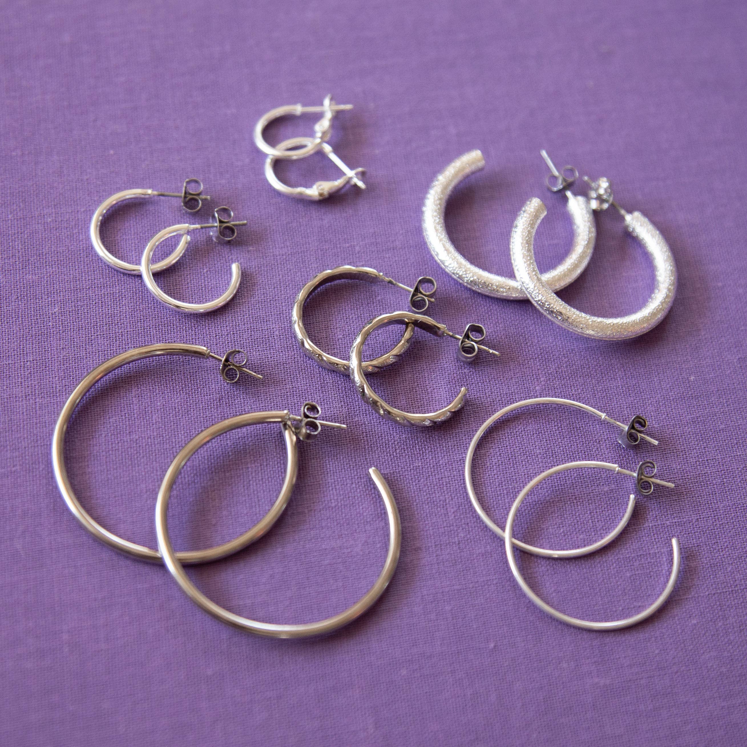 Vintage Silver Hoops