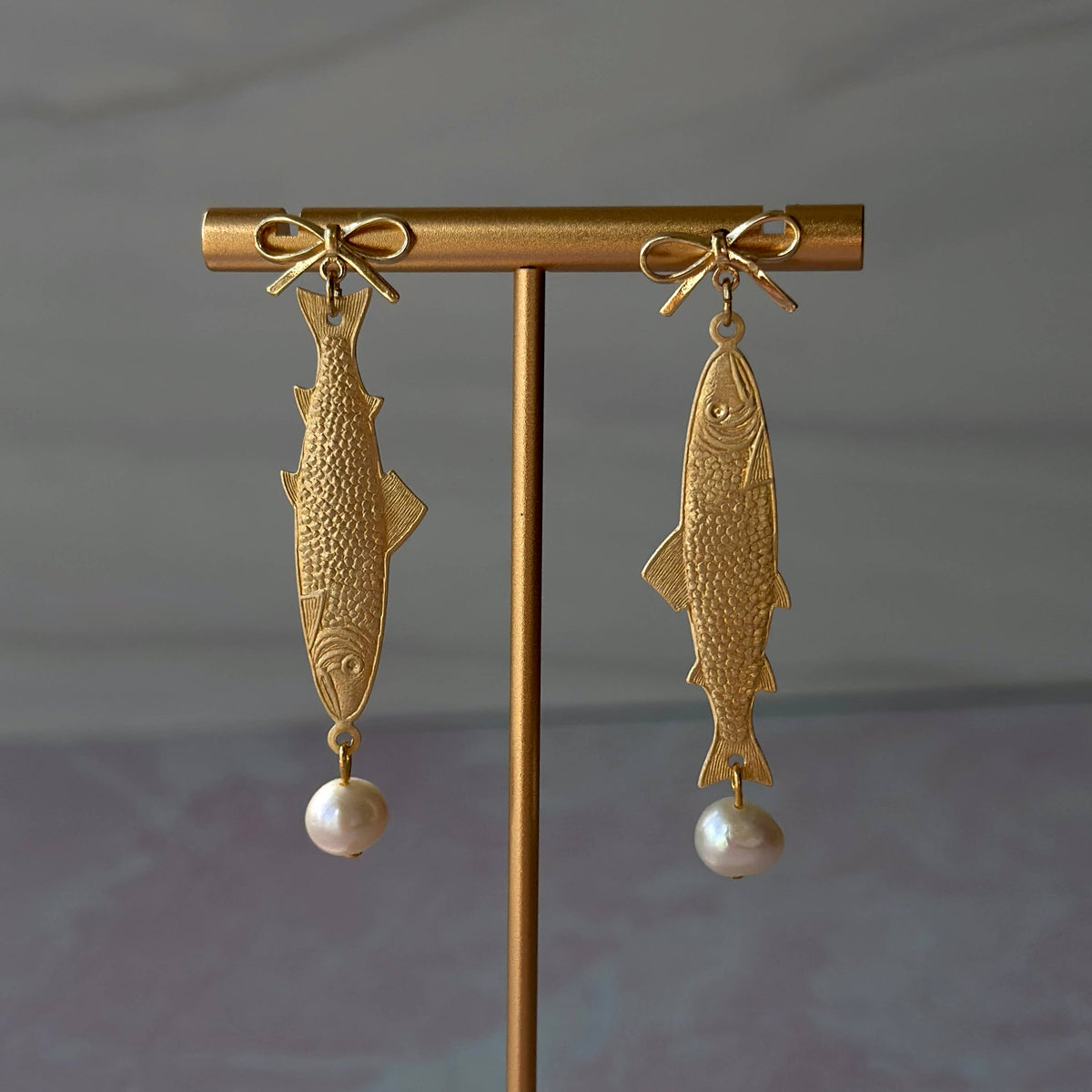 Sardine Pearl Coquette Fish Earrings