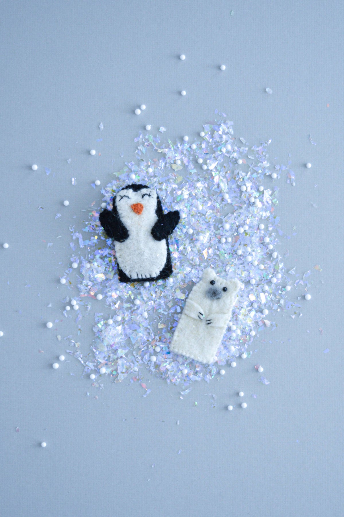 Finger Puppet - Penguin and Polar Bear Set