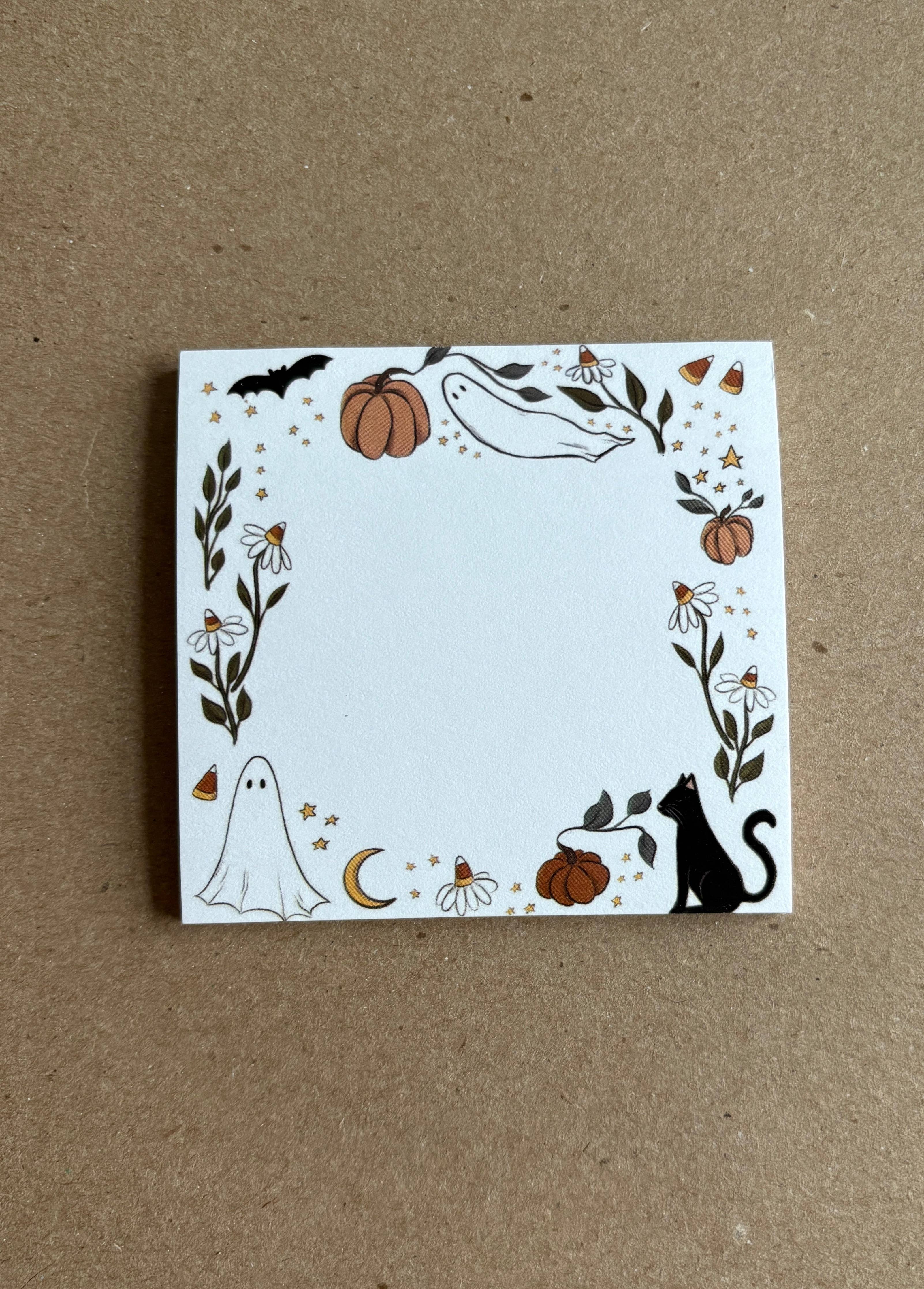 Ghosts and Pumpkins Sticky Note Pad