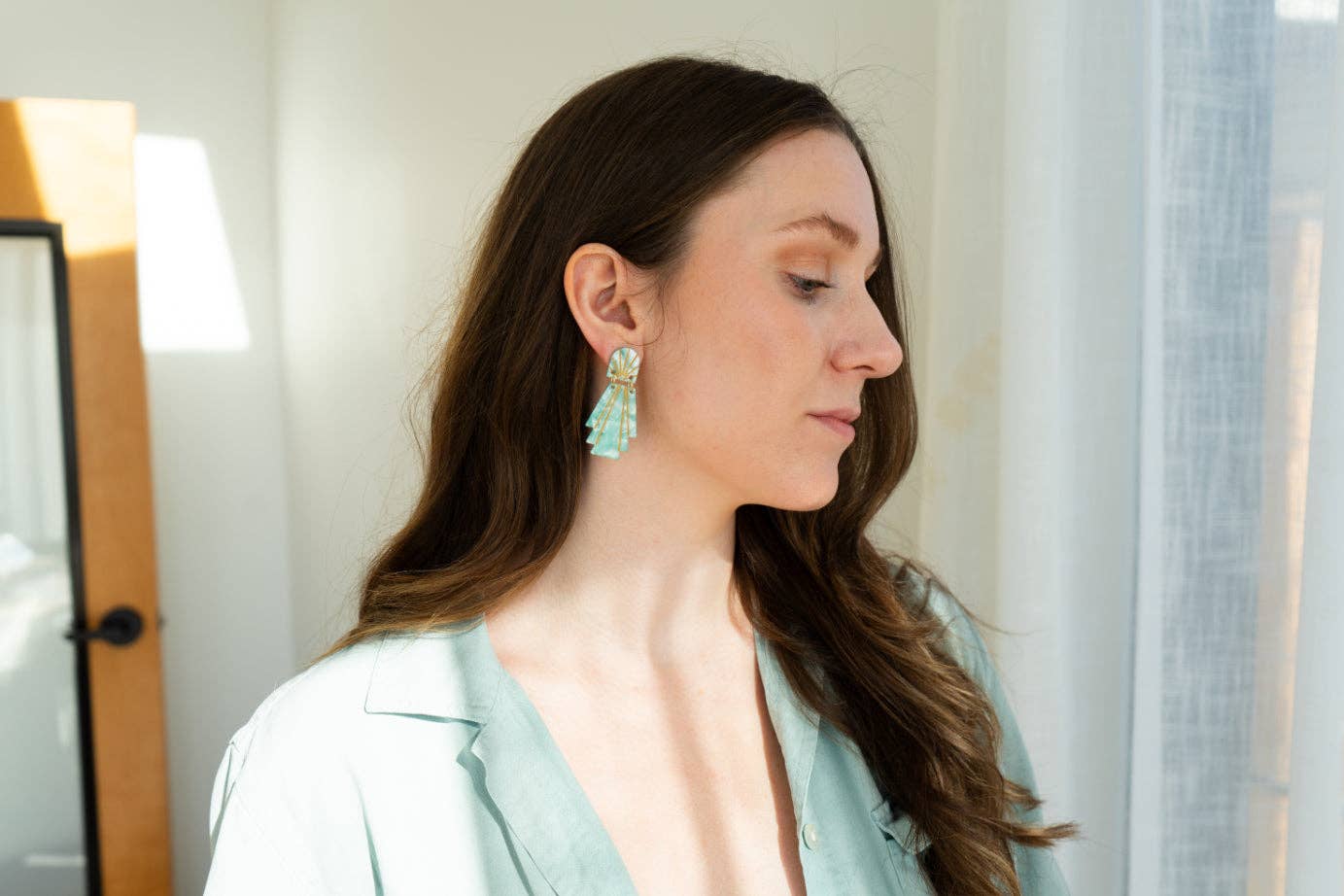 Lucille Earrings - Mint // Jewelry, Art Deco