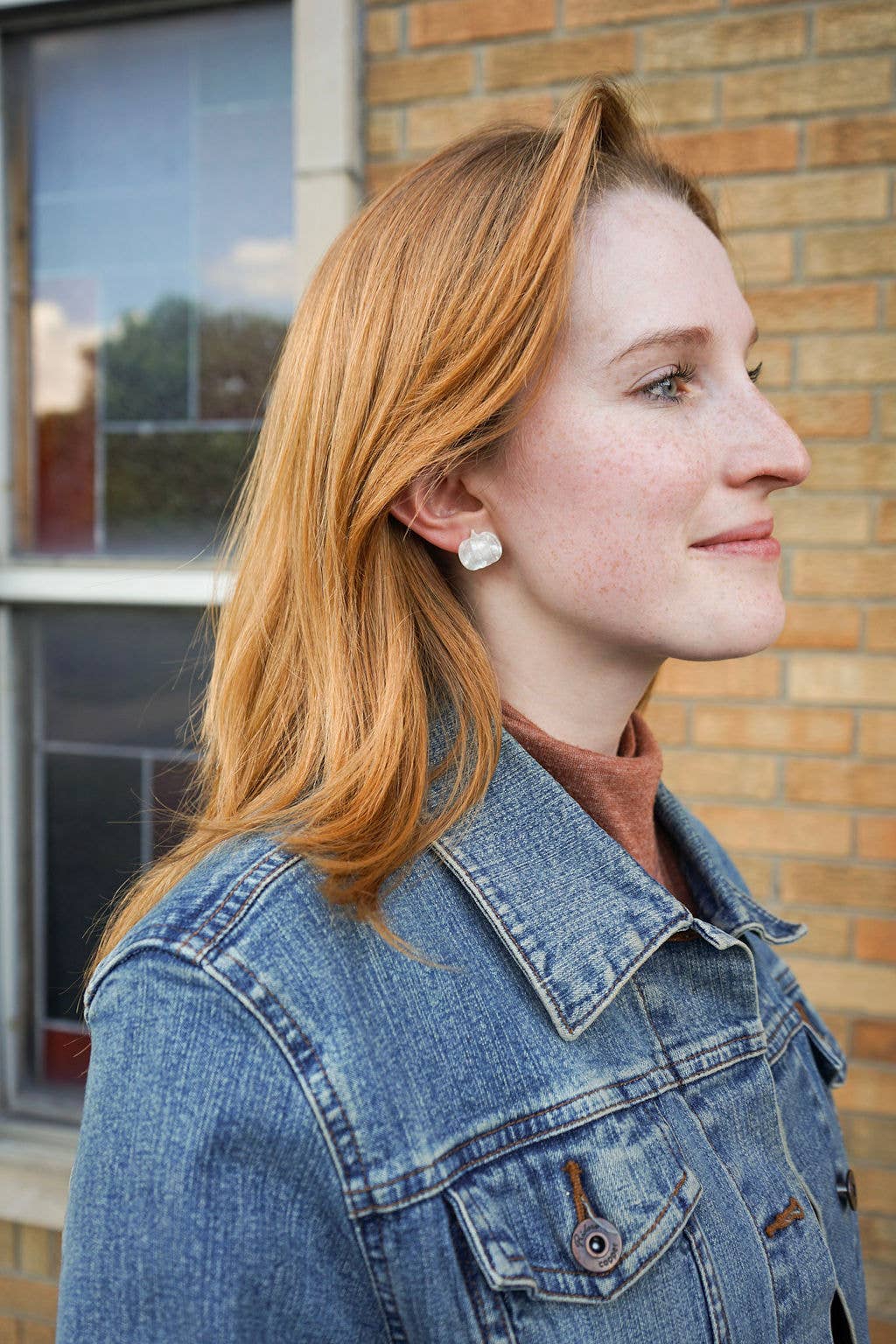 Cream Pumpkin Patch Studs