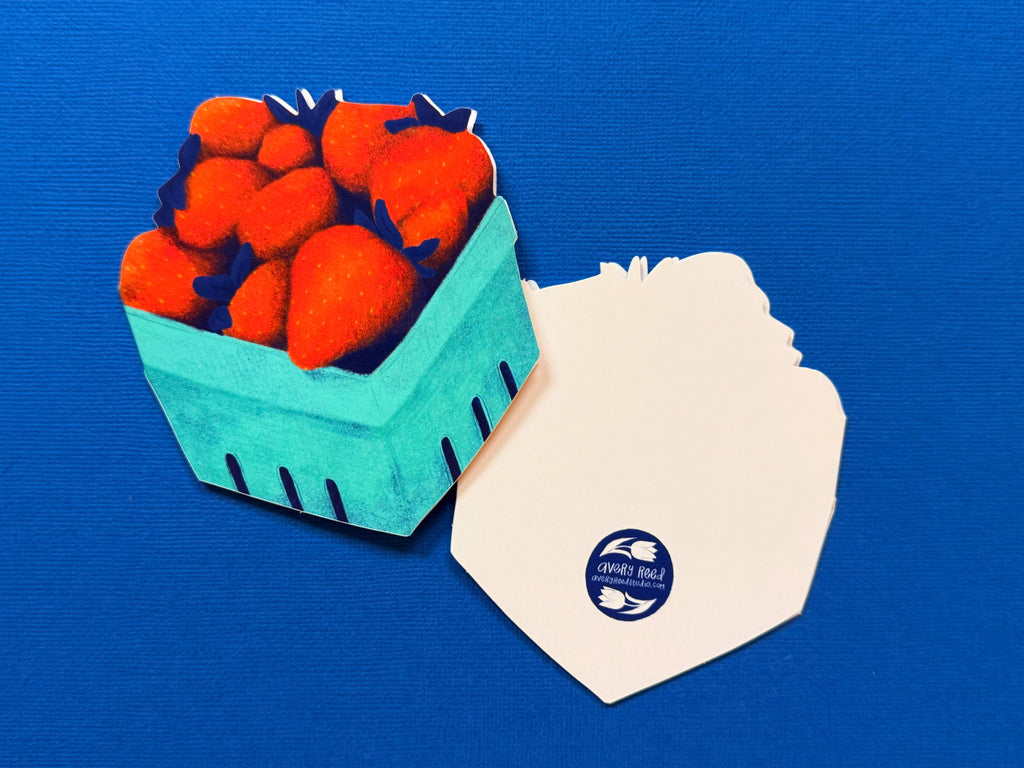 Strawberry Carton Die-Cut Greeting Card