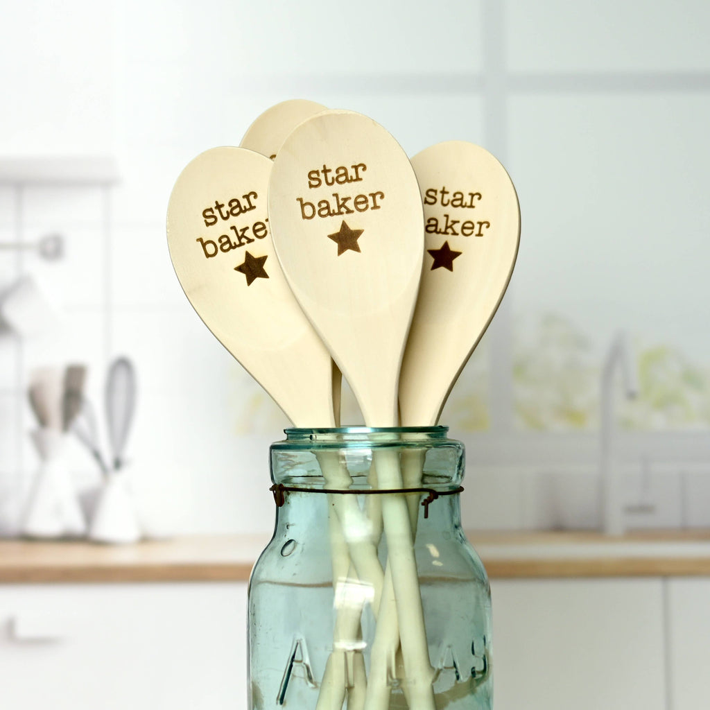 Star Baker Engraved Wood Spoon