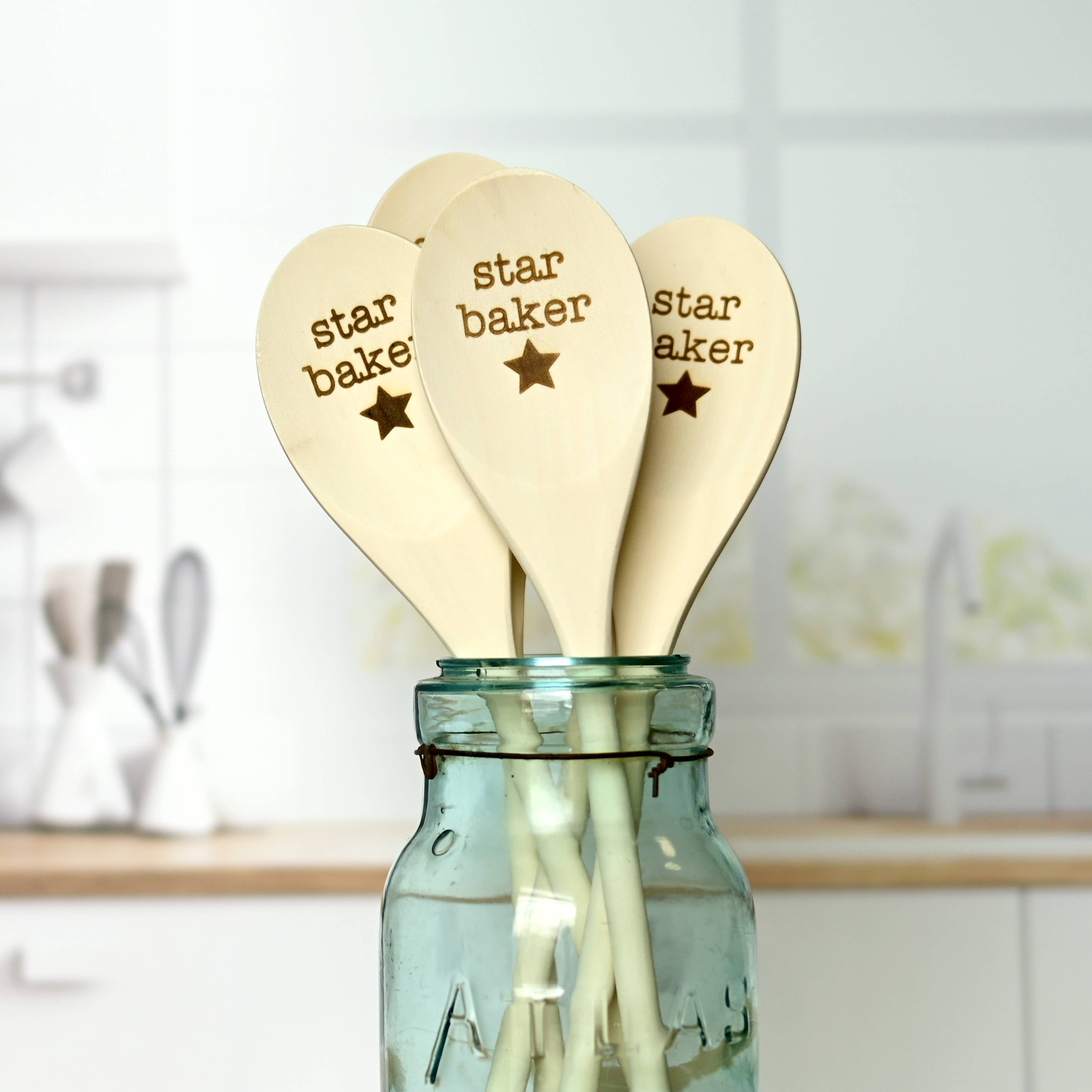 Star Baker Engraved Wood Spoon
