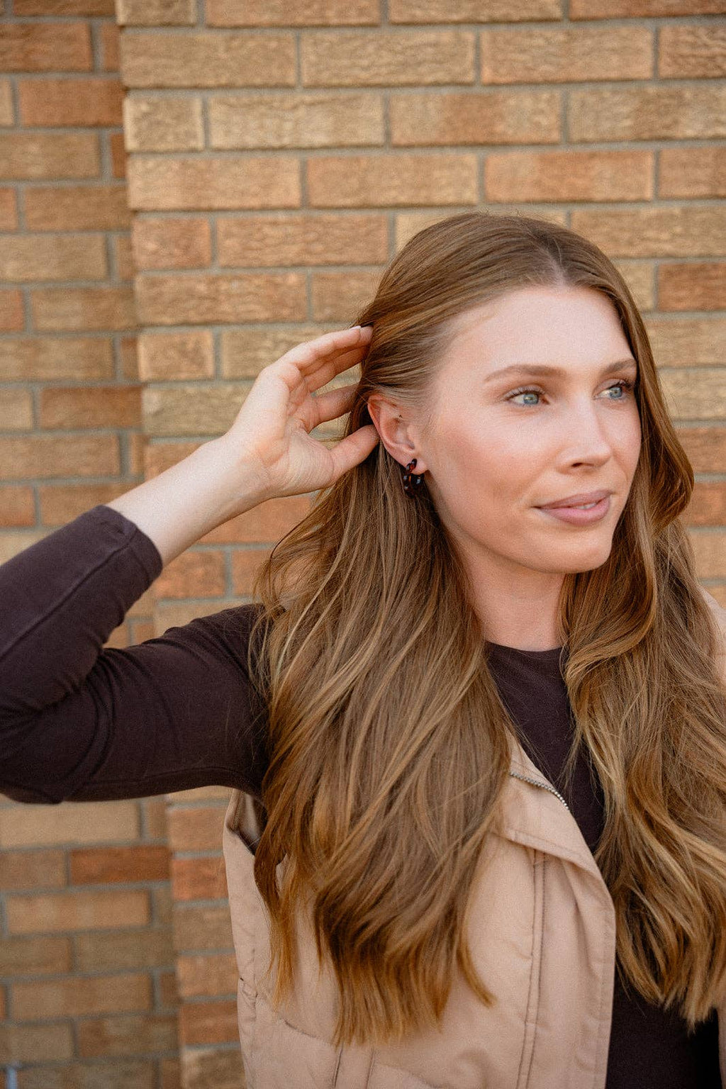 Flora Mini Hoops - Amber Dot // Fall, Earrings, Jewelry