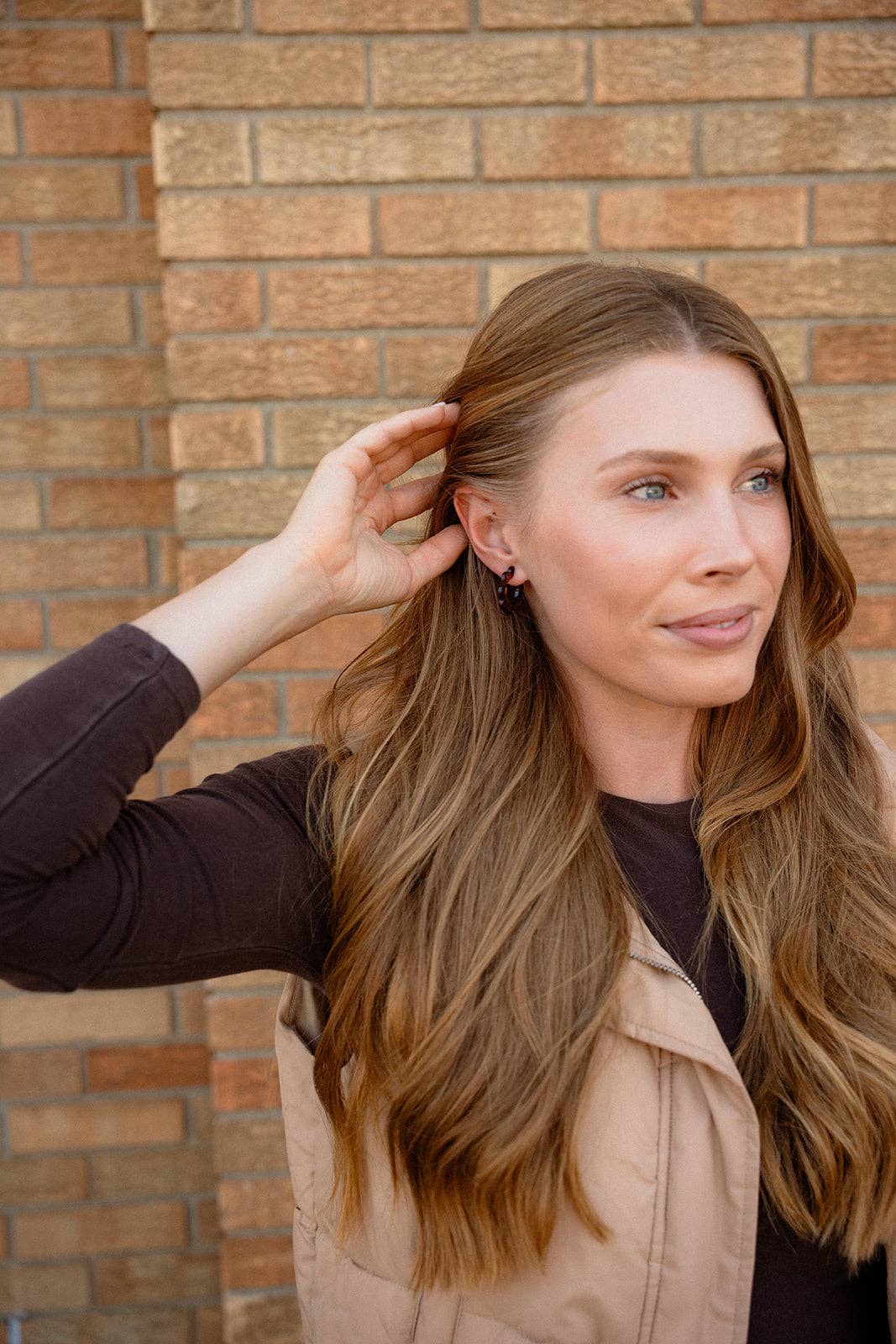 Flora Mini Hoops - Amber Dot // Fall, Earrings, Jewelry