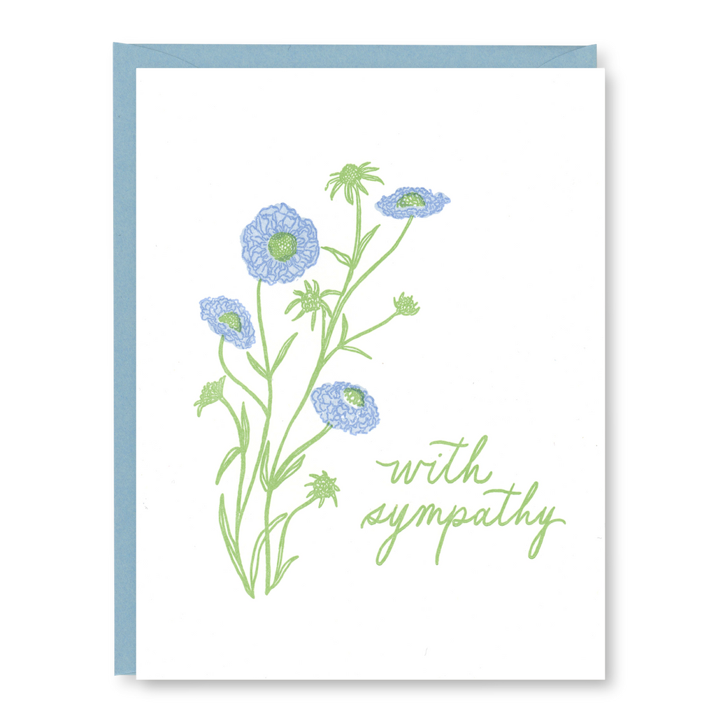 Floral Sympathy Card | Letterpress Sympathy Card
