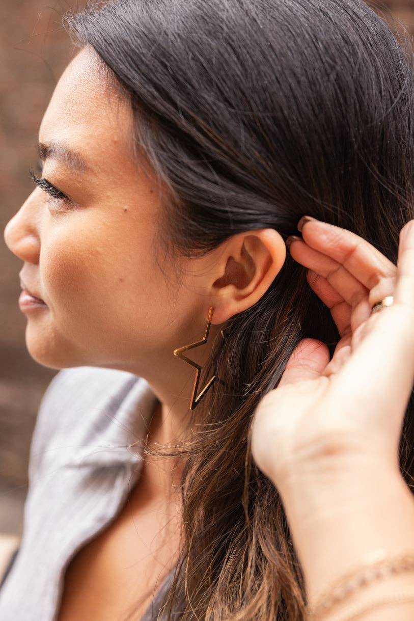 Gold Luxe Star Hoops