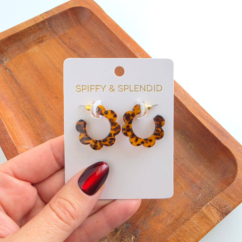 Flora Mini Hoops - Amber Dot // Fall, Earrings, Jewelry