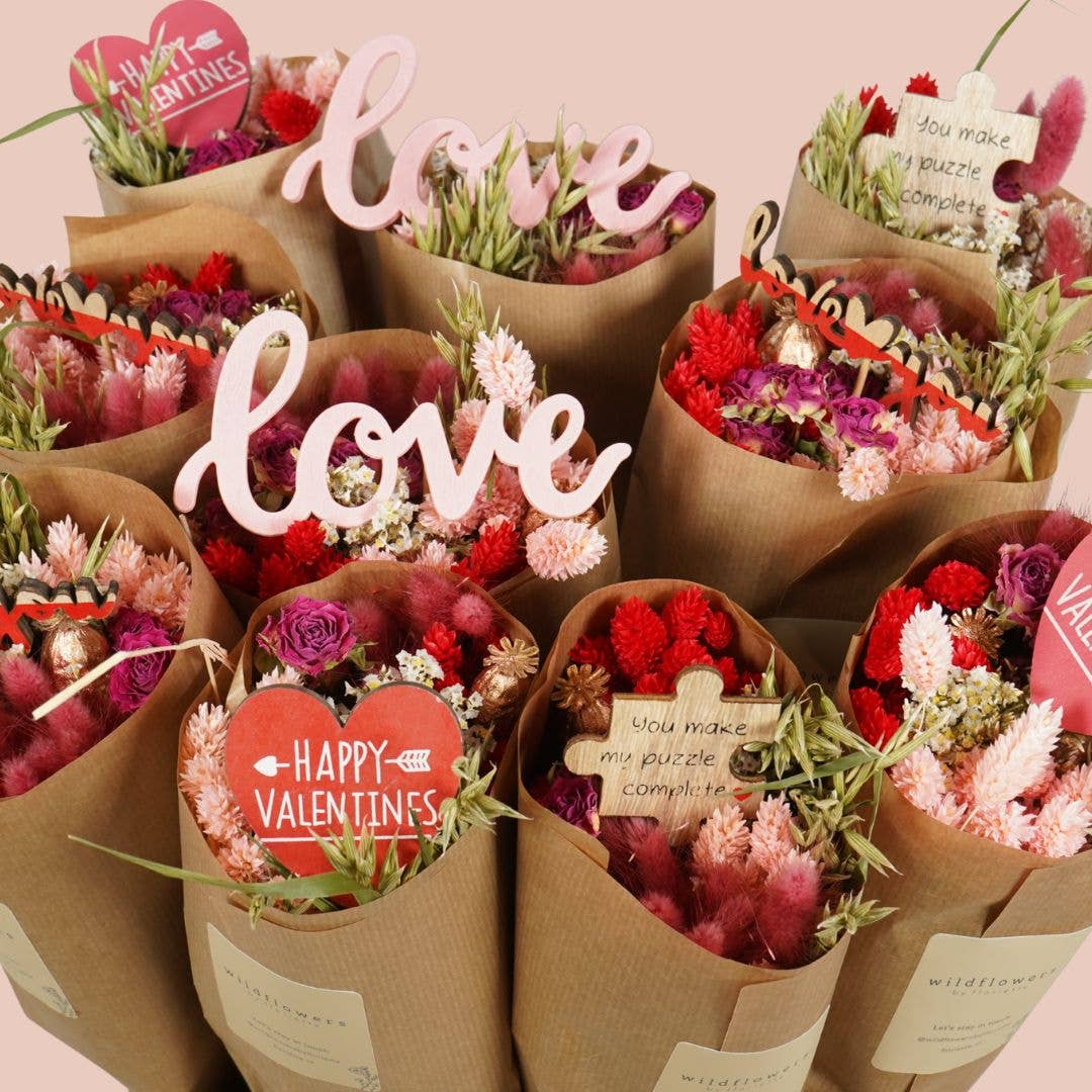 Dried Flowers - Market Bouquet - Red Allure w/ Vday Picks