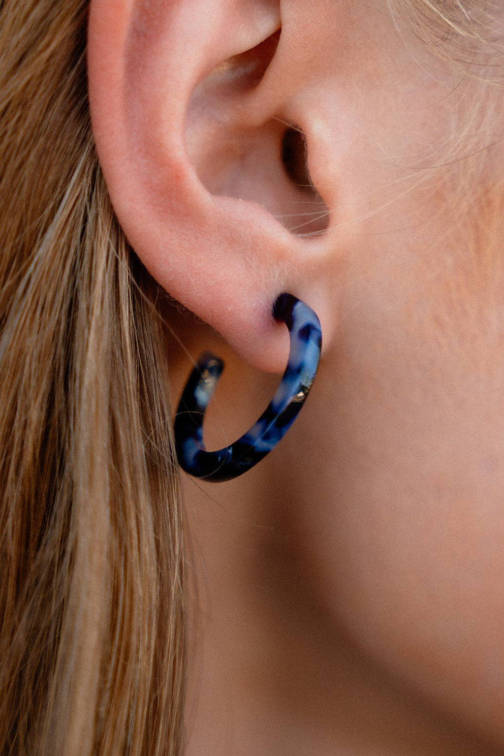 Cam Mini Hoops - Midnight Marble // Fall, Earrings, Jewelry