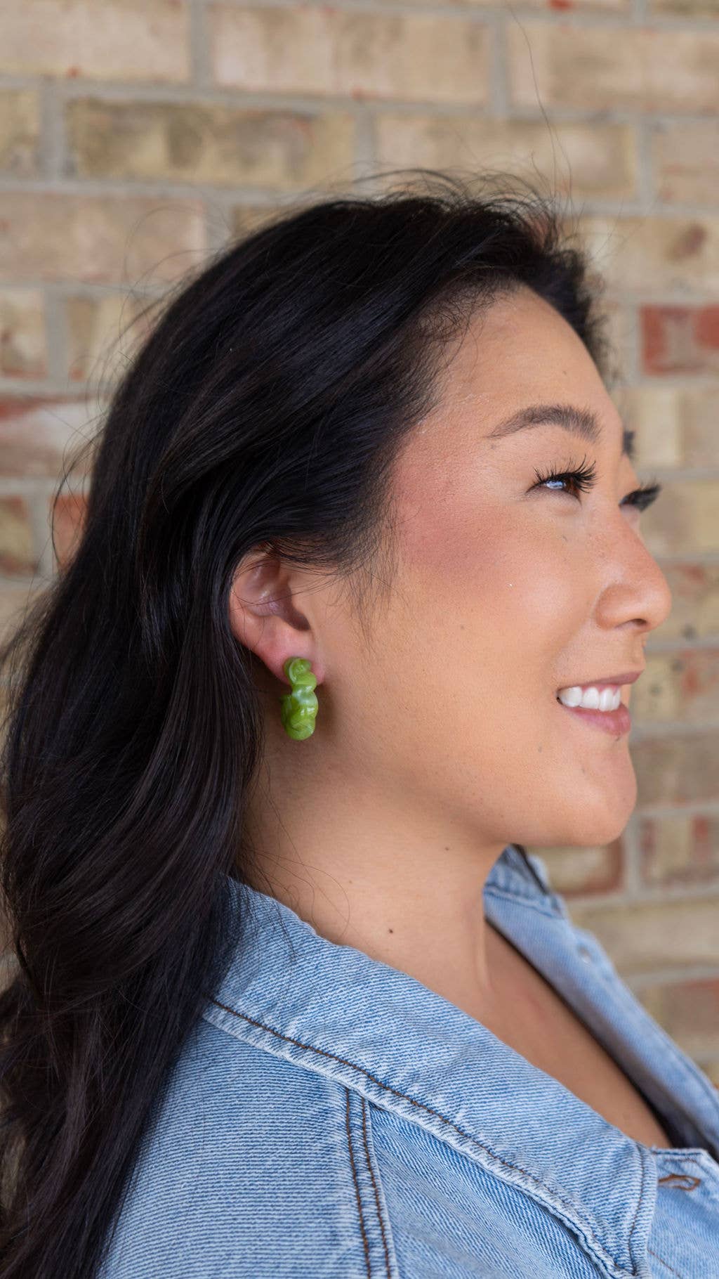 Ramona Hoops - Olive Green // Fall, Resin, Earrings, Jewelry