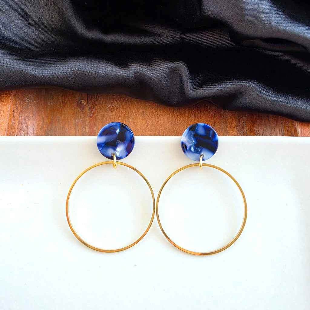 Amelia Earrings - Midnight Marble // Fall, Jewelry, Dangle
