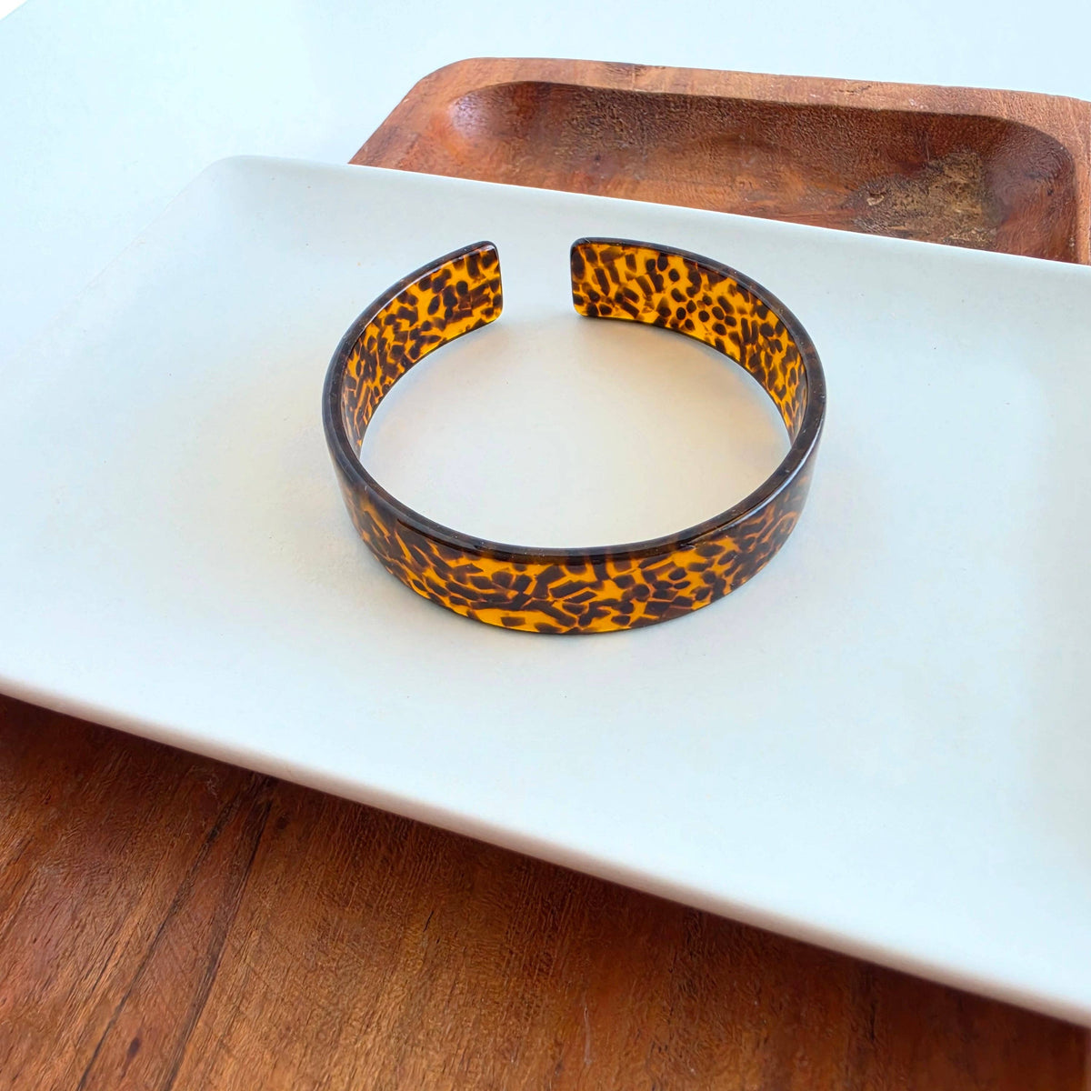 Brynn Bracelet - Amber Dot - Standard // Acrylic Cuff Bangle