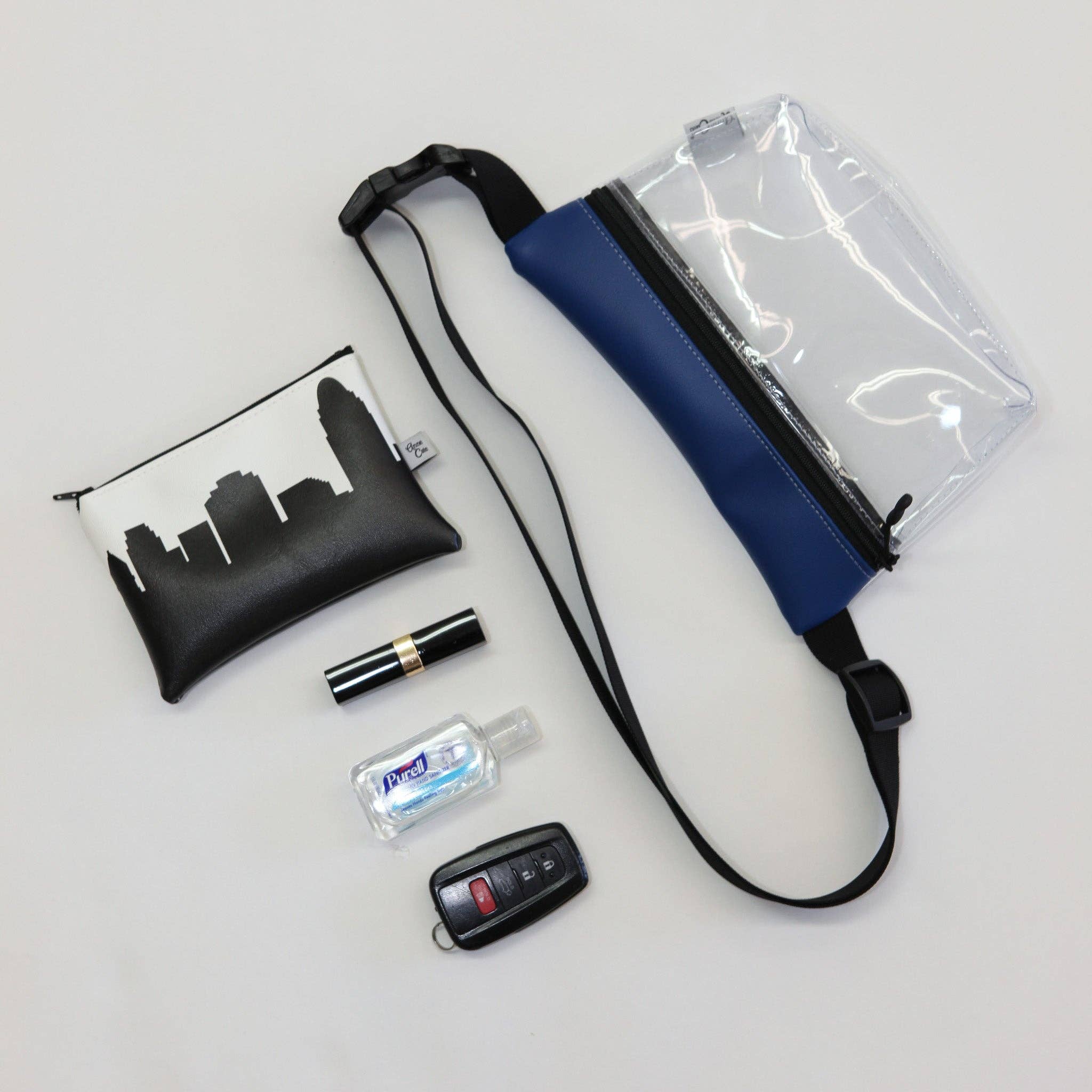 Royal Blue Clear Belt Bag Fanny Pack - Stadium Approved