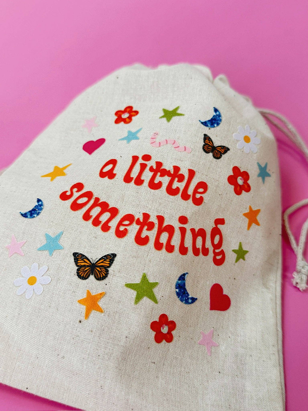 A Little Something Drawstring Gift Bag - Holiday, Whimsy