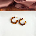 Flora Mini Hoops - Amber Dot // Fall, Earrings, Jewelry