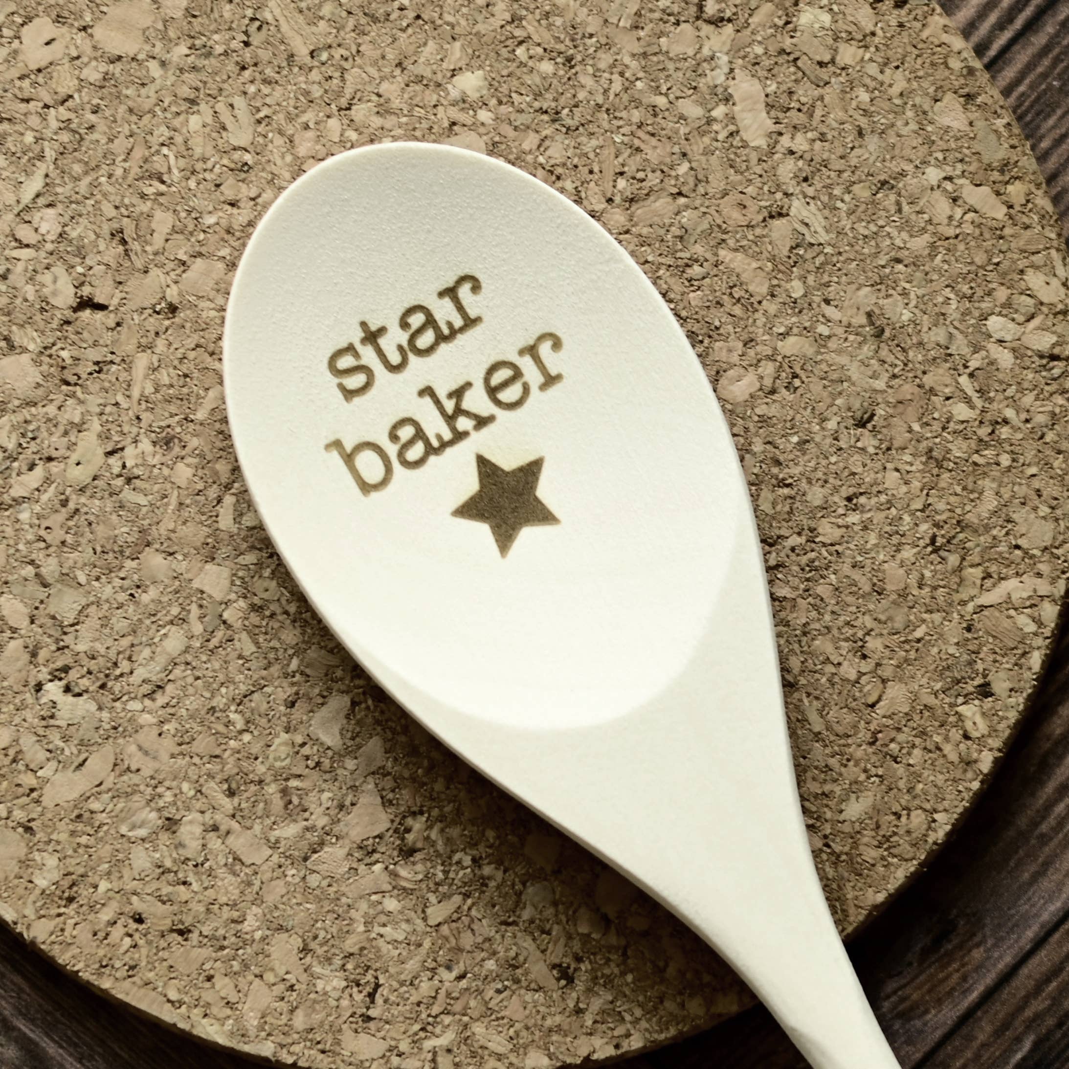Star Baker Engraved Wood Spoon