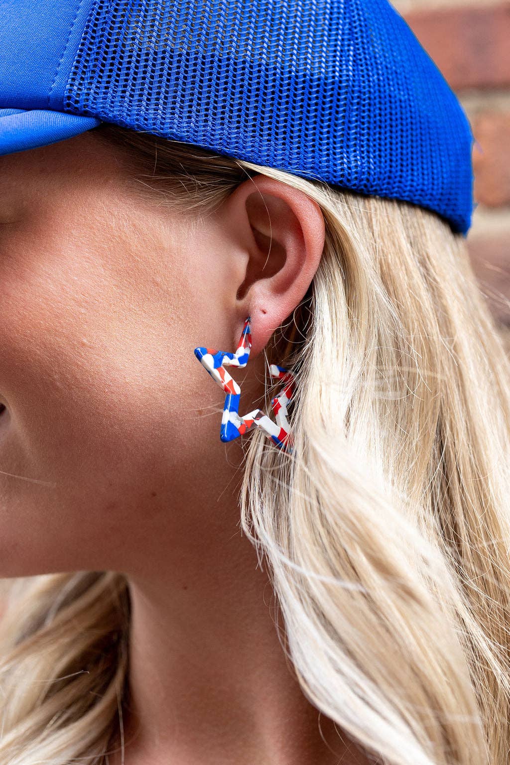 Red, White & Blue Star Hoops