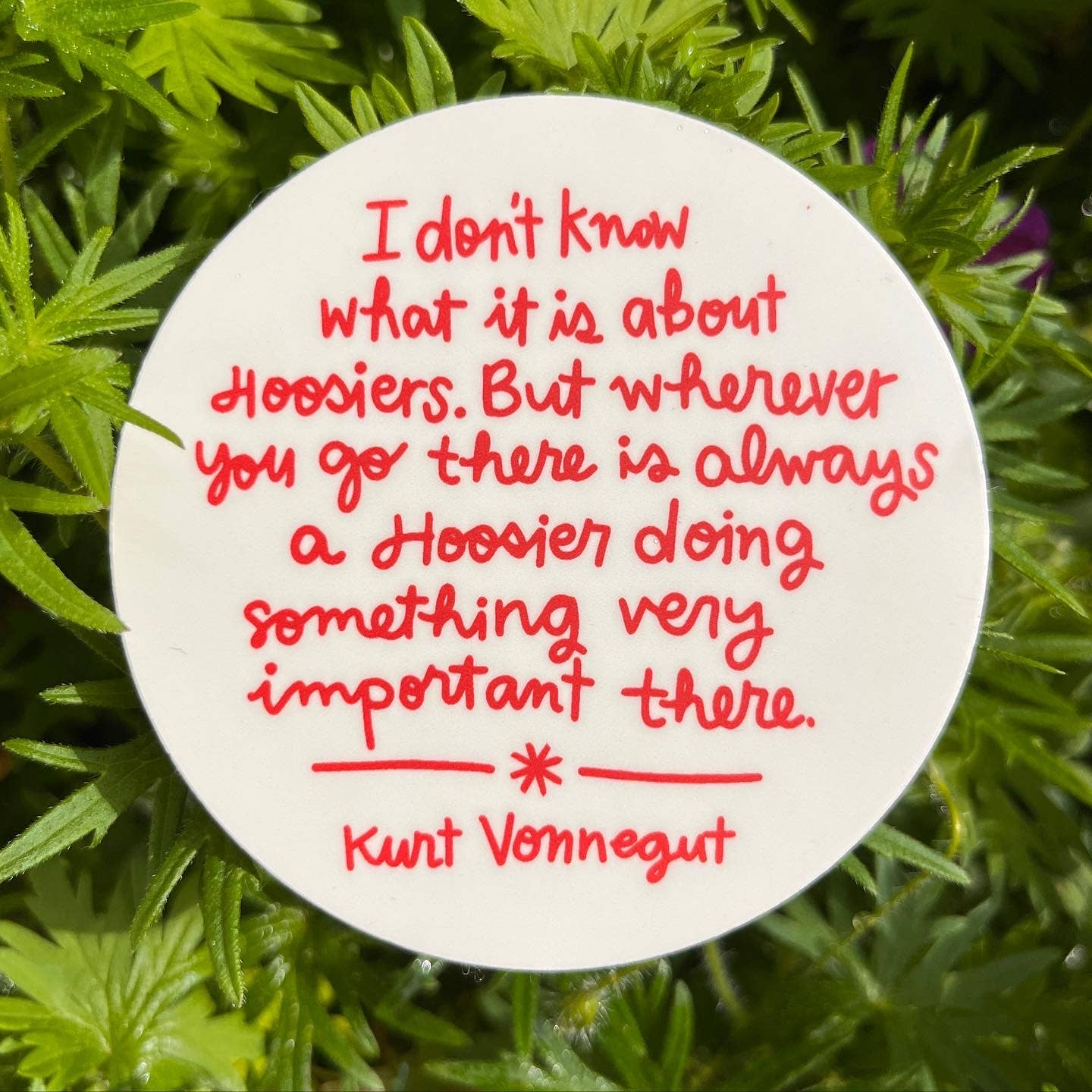 Kurt Vonnegut "Hoosier" Sticker