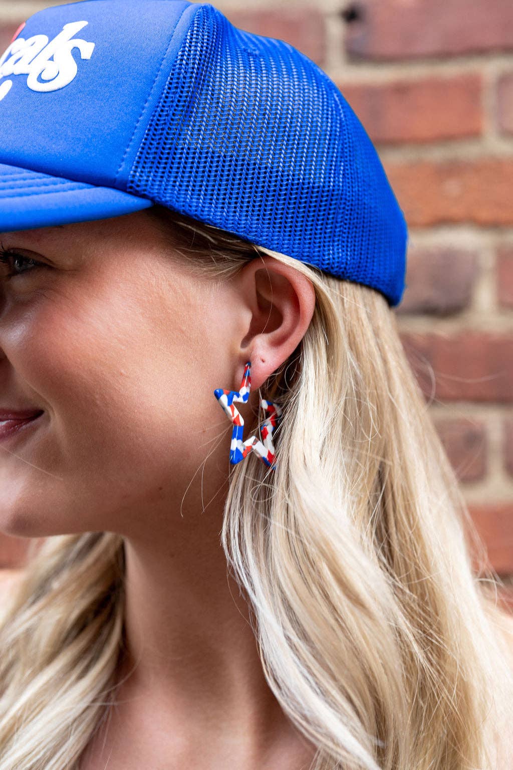 Red, White & Blue Star Hoops
