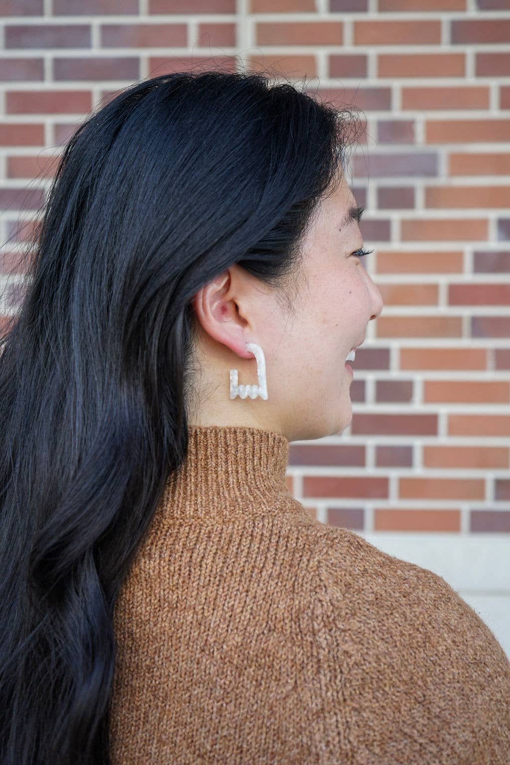Cream Ghost Hoops
