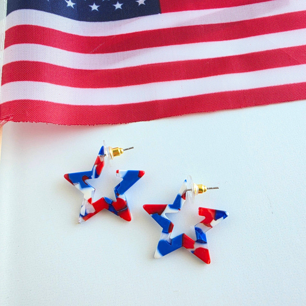 Red, White & Blue Mini Star Hoops