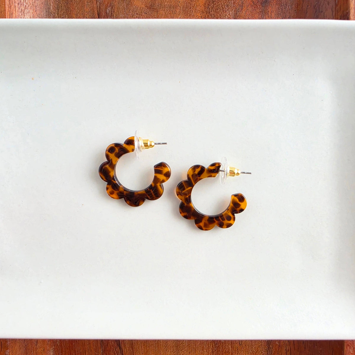 Flora Mini Hoops - Amber Dot // Fall, Earrings, Jewelry
