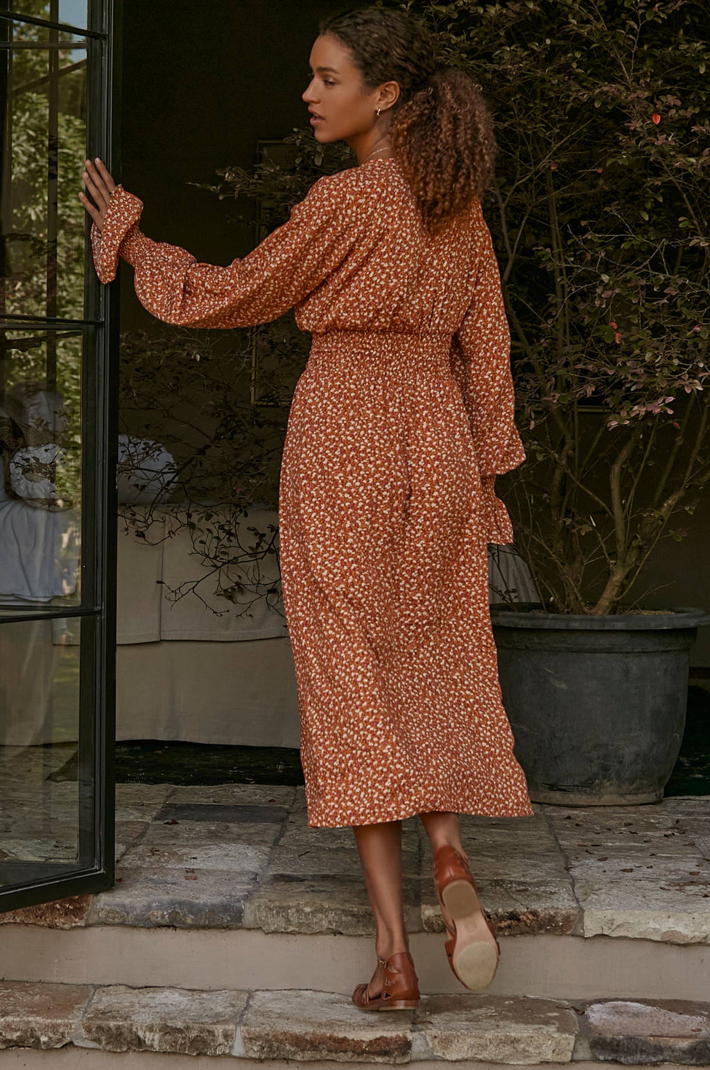 Maria Luisa Button Down Midi Dress - Vanilla Fields