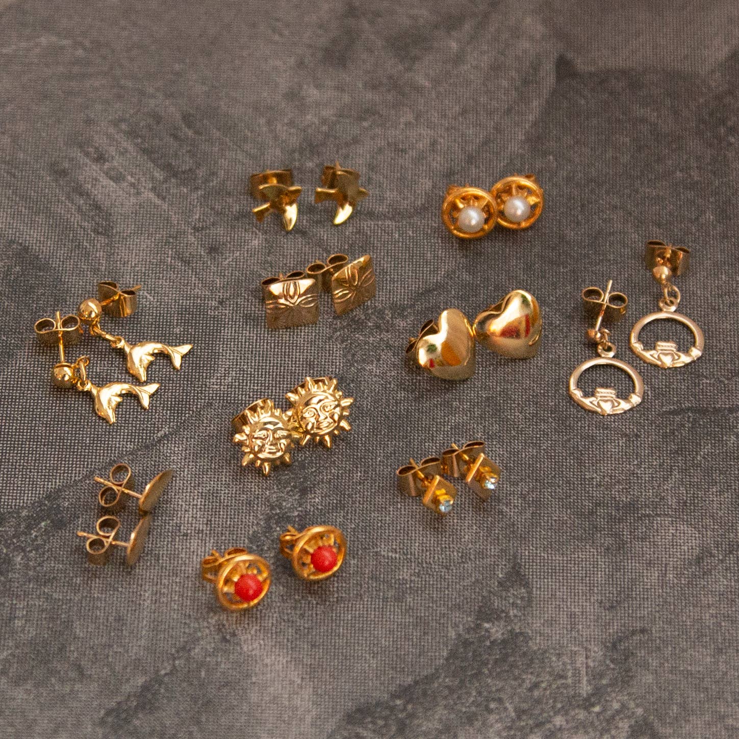 Vintage Gold Stud Earrings