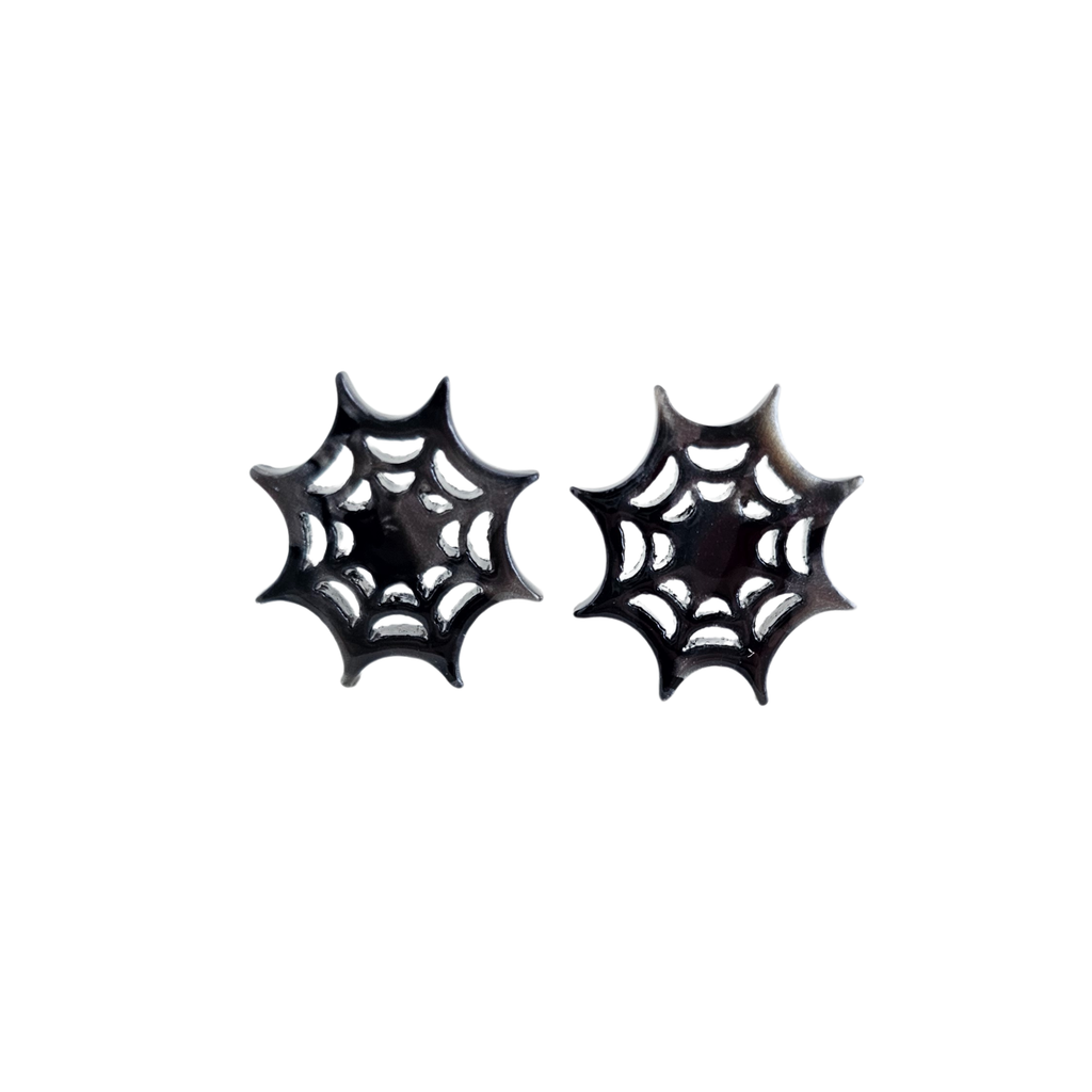 Black Spider Web Studs