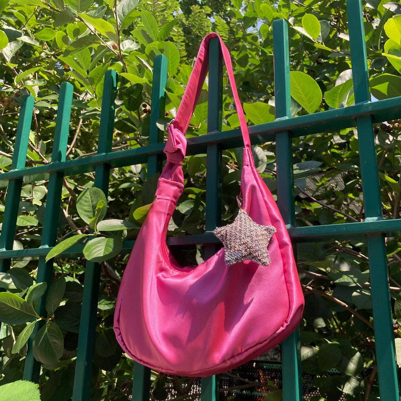 Black Gingham Bag Charm