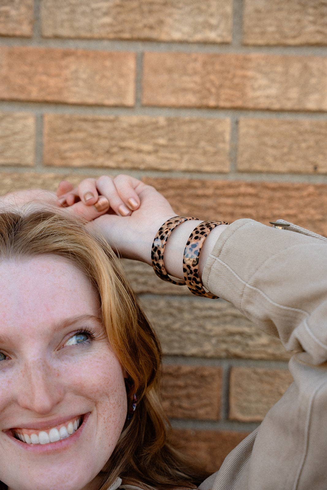 Brynn Bracelet - Cheetah - Small // Acrylic Cuff Bangle