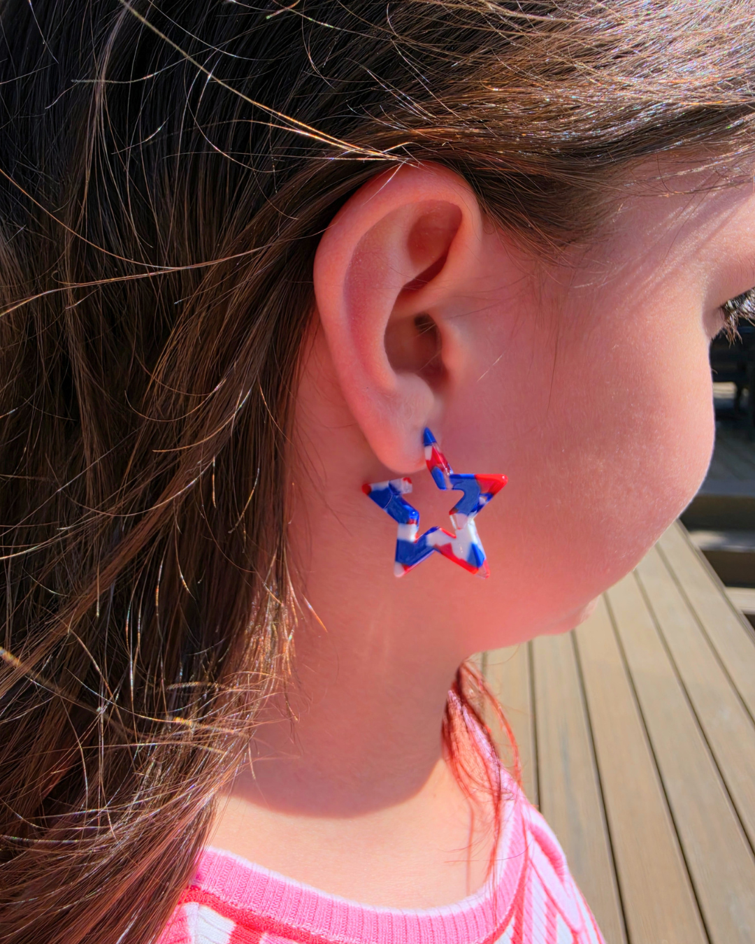 Red, White & Blue Mini Star Hoops