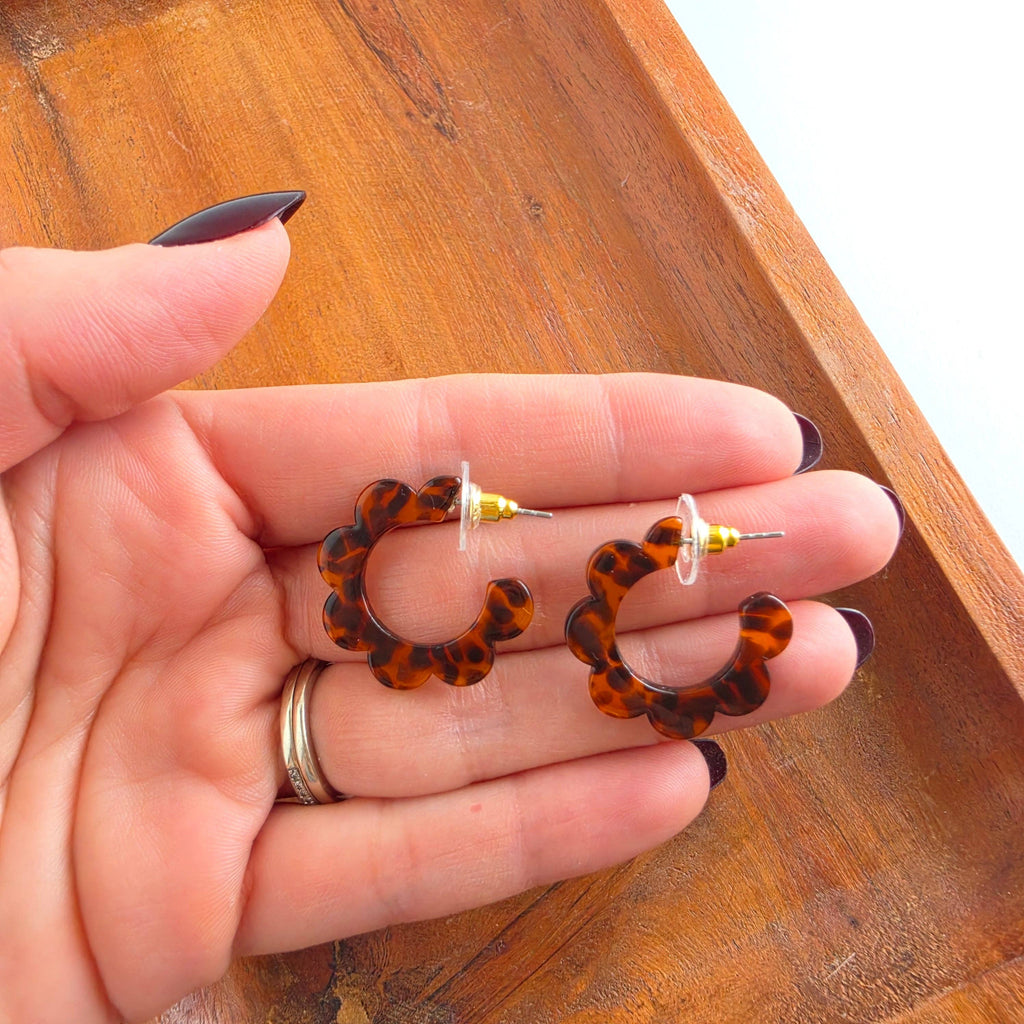Flora Mini Hoops - Amber Dot // Fall, Earrings, Jewelry