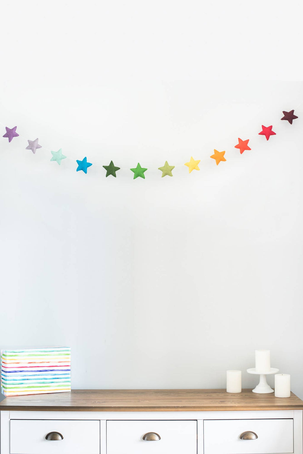 Rainbow Star Felt Garland