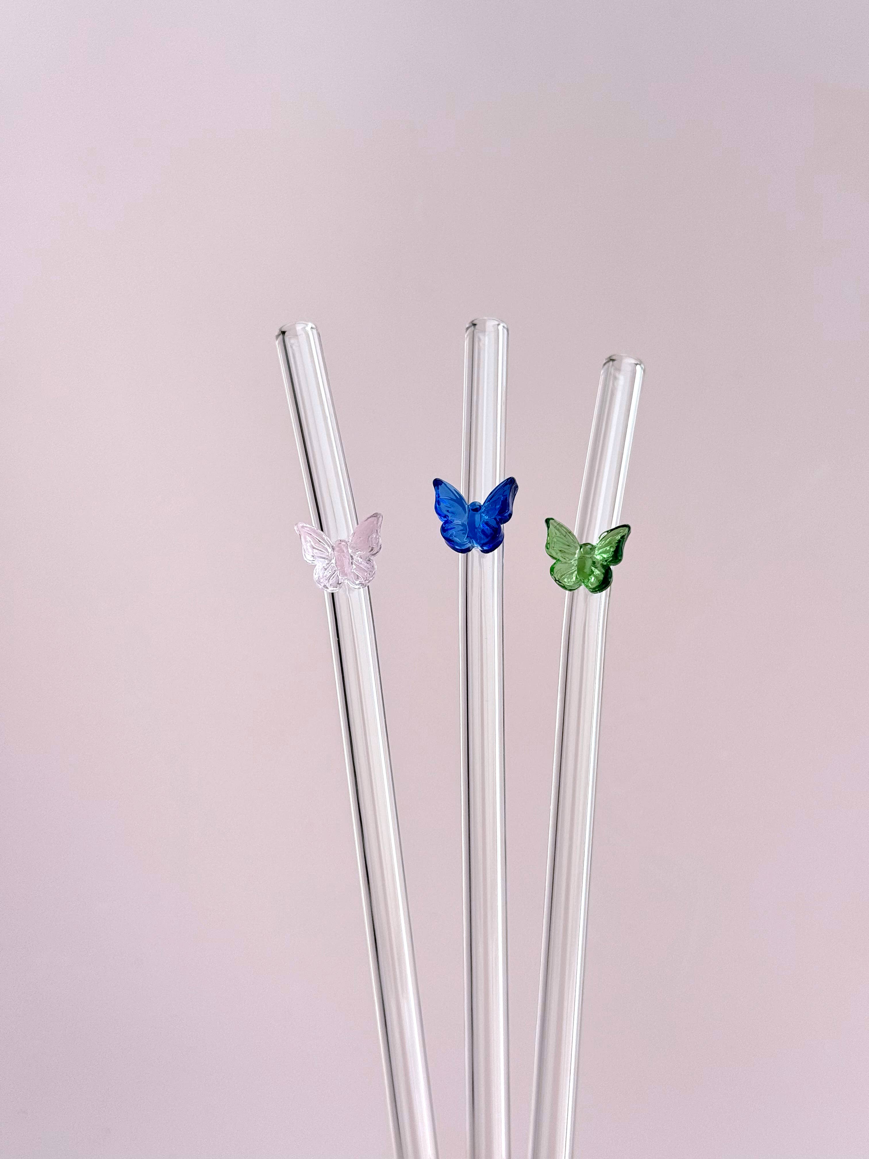 Butterfly Glass Straws - Whimsy, Accessories, Cutesy